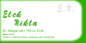 elek mikla business card